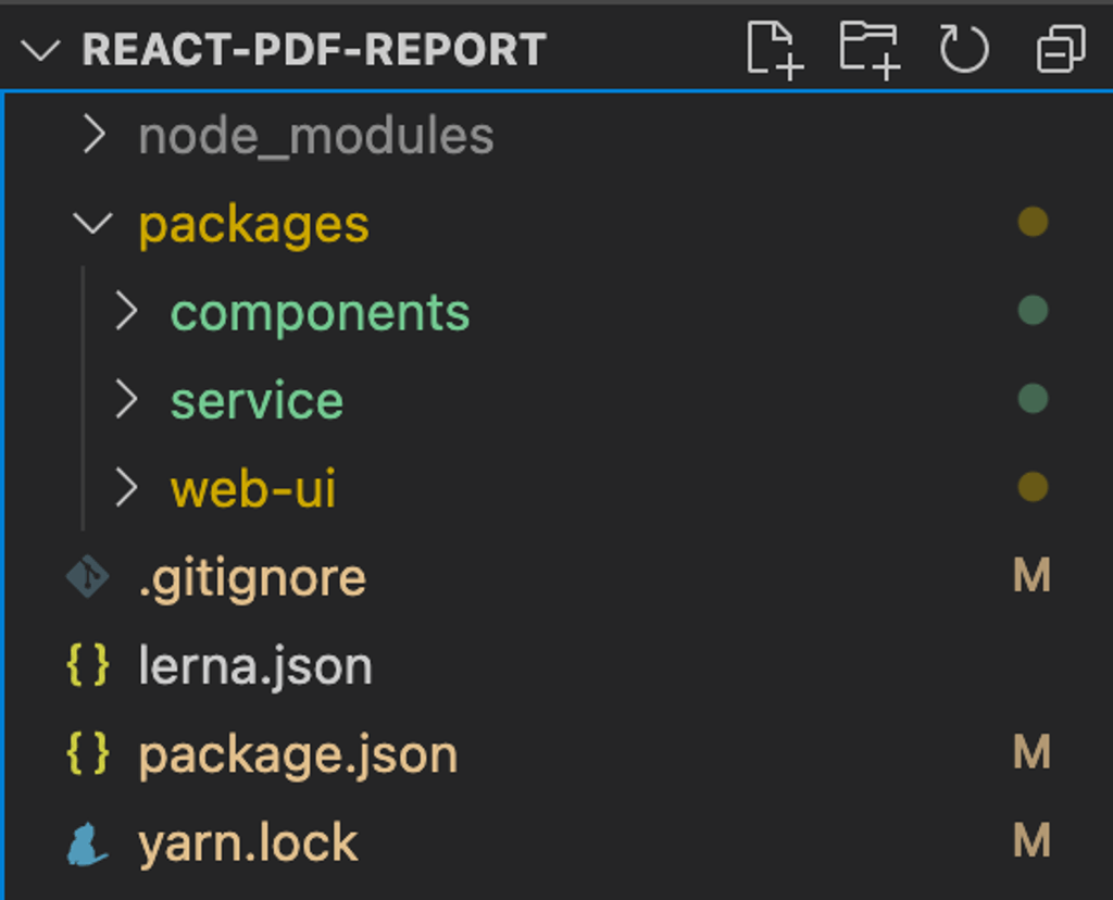 Example of the product structure