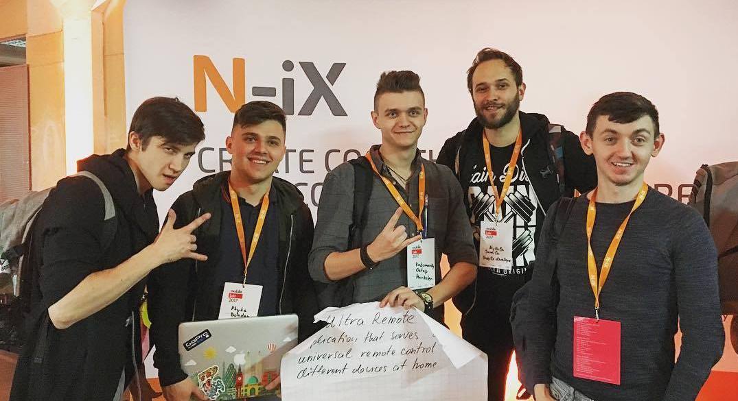 Bohdan with the team on the Garage24 Hackathon