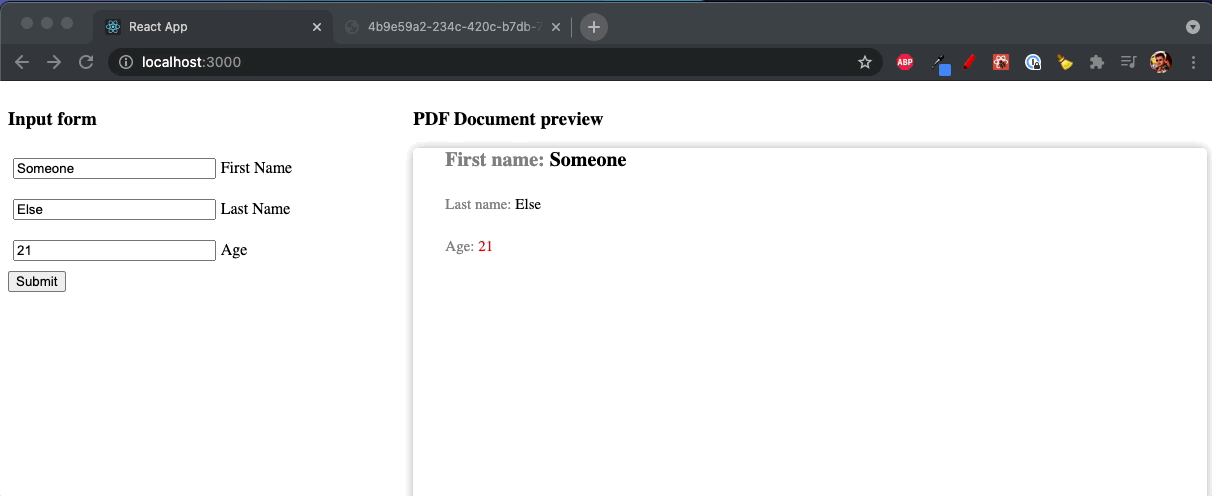 Example of PDF generation flow