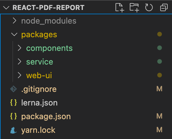 Example of the product structure