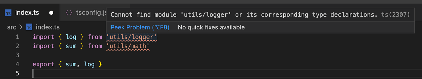 Example of failing code with TS error