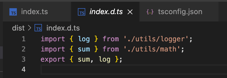 Example of index.d.ts file with relative code and no errors